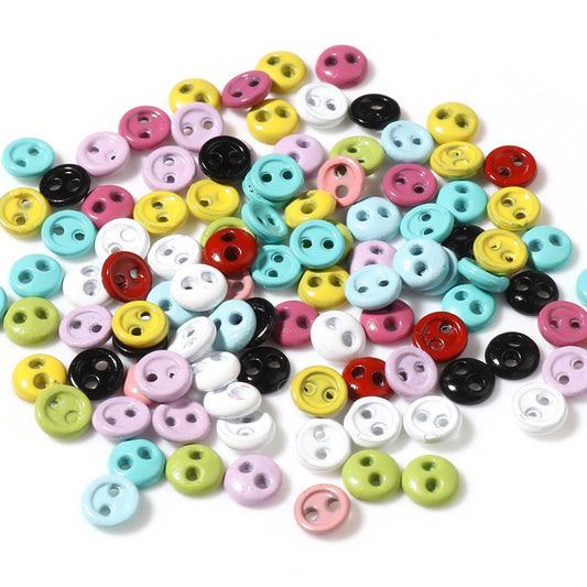 Buttons 3 mm for Crafting - Lime Green for garments, sewing and craft projects