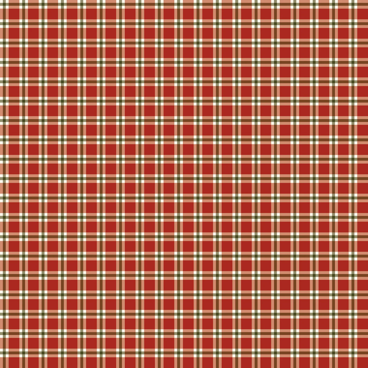 Christmas Greetings - Plaid Red | 1 Yard Cut
