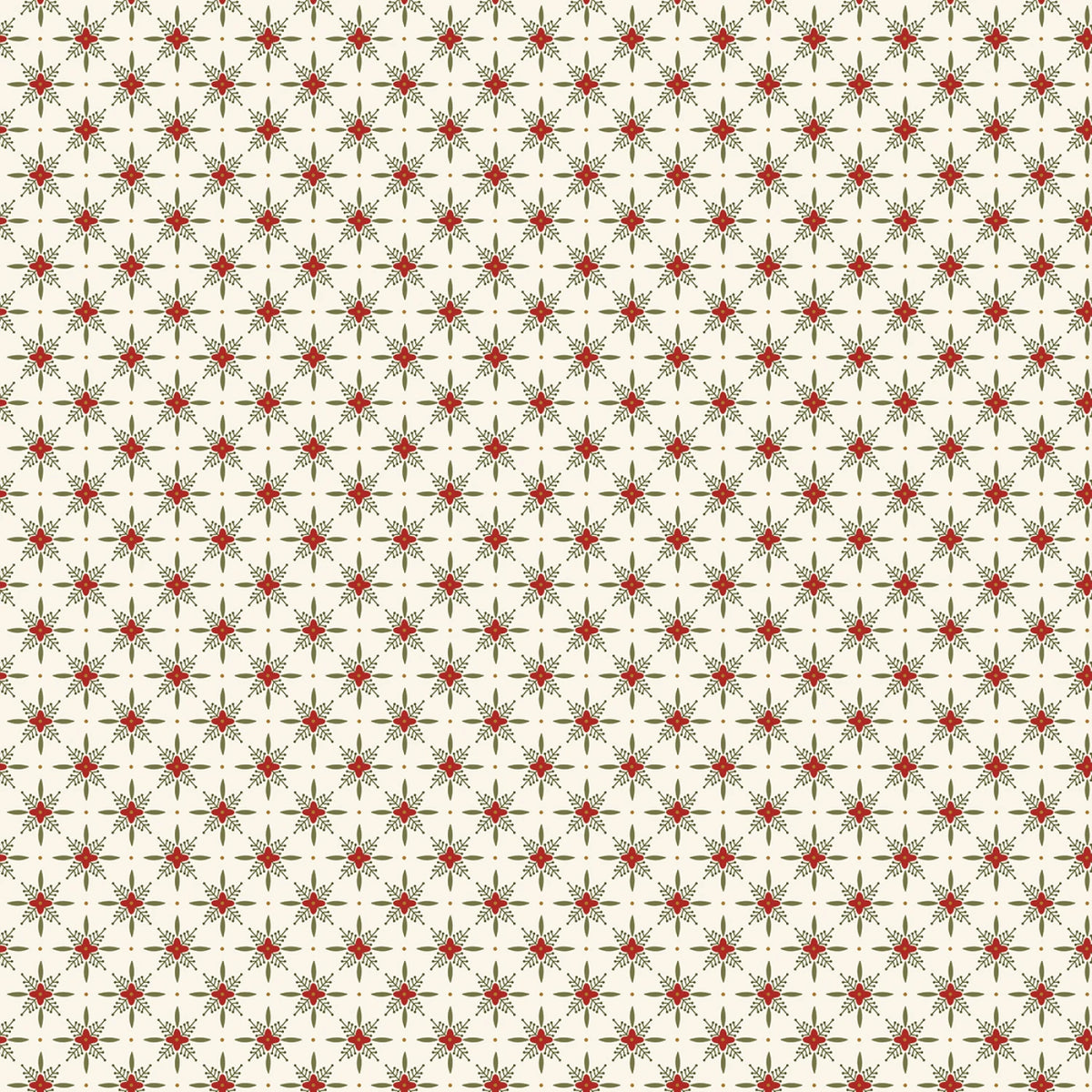 Christmas Greetings - Twinkle Cream | 1 Yard Cut