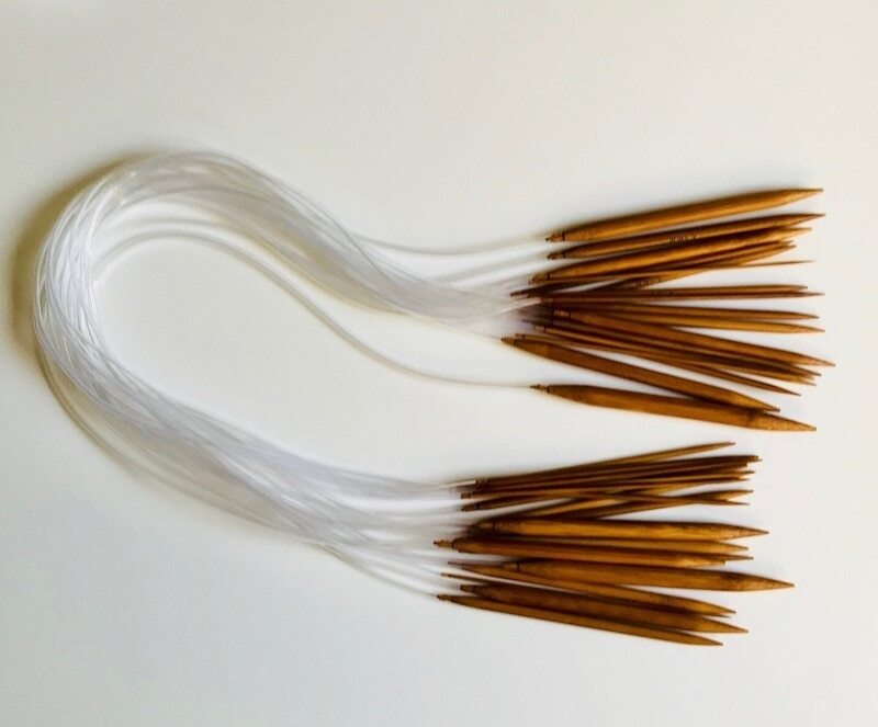 Bamboo Carbonised Circular Knitting Needles 80cm - Set 18