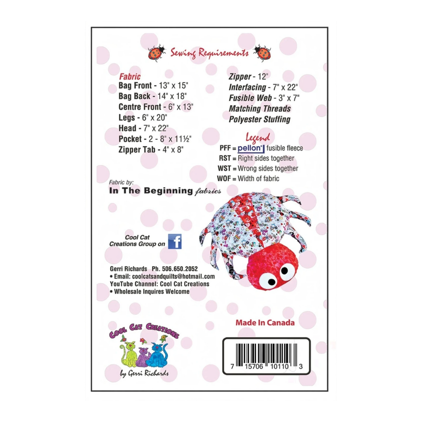 Love Bug Pajama Bag Pattern