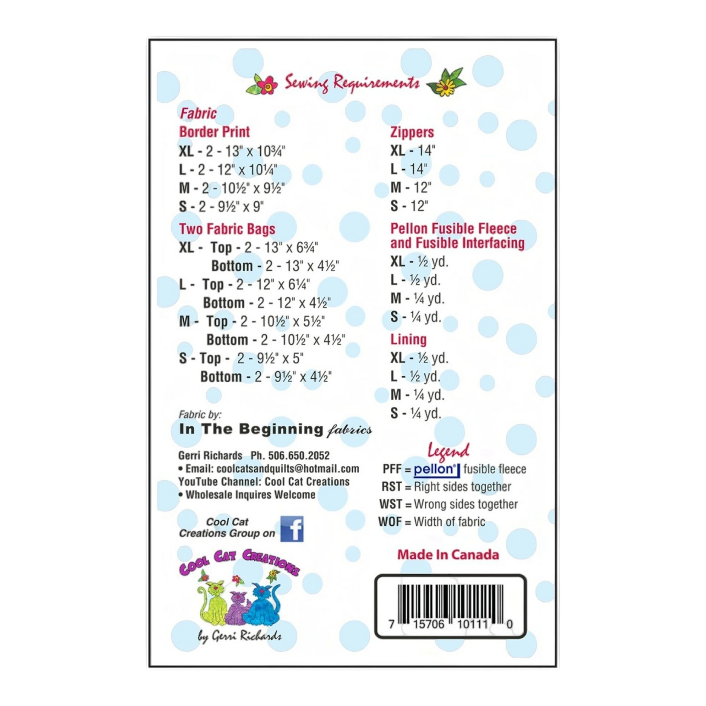 The Fab Four Zippered Bags Pattern