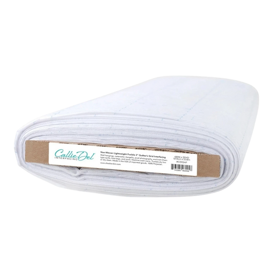 Callie Del Non-Woven Lightweight Fusible 2in Quilter's Grid Interfacing 48in wide