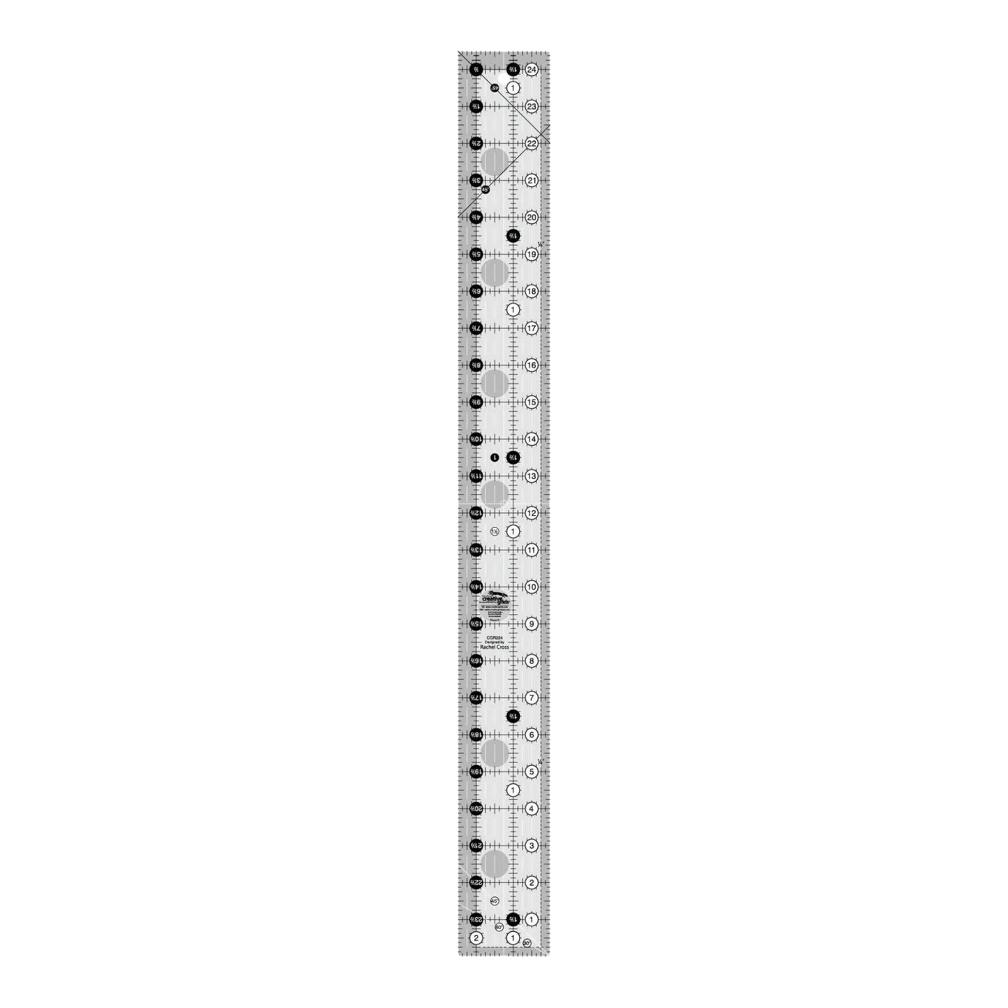 Quilt Ruler 64 mm x 622 mm - CGR224 for precise cutting, marking and patchwork