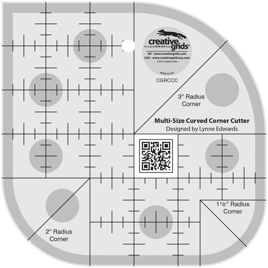 Curved Corner Cutter Ruler for precise cutting, marking and patchwork