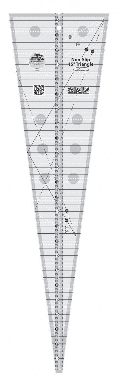 15 Degree Triangle Ruler CGREU1 for precise cutting, marking and patchwork