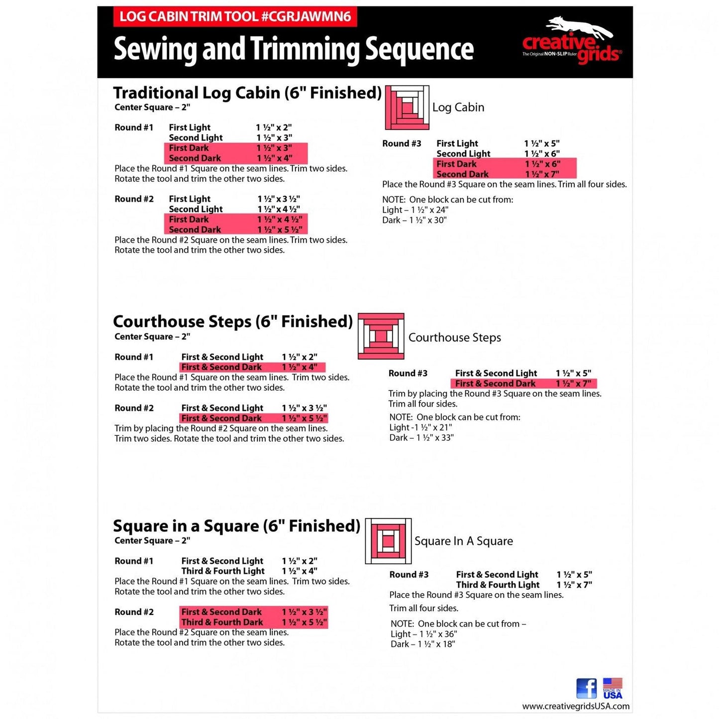 Log Cabin Trim Tool Ruler --CGRJAWMN6 , crafting and sewing tasks