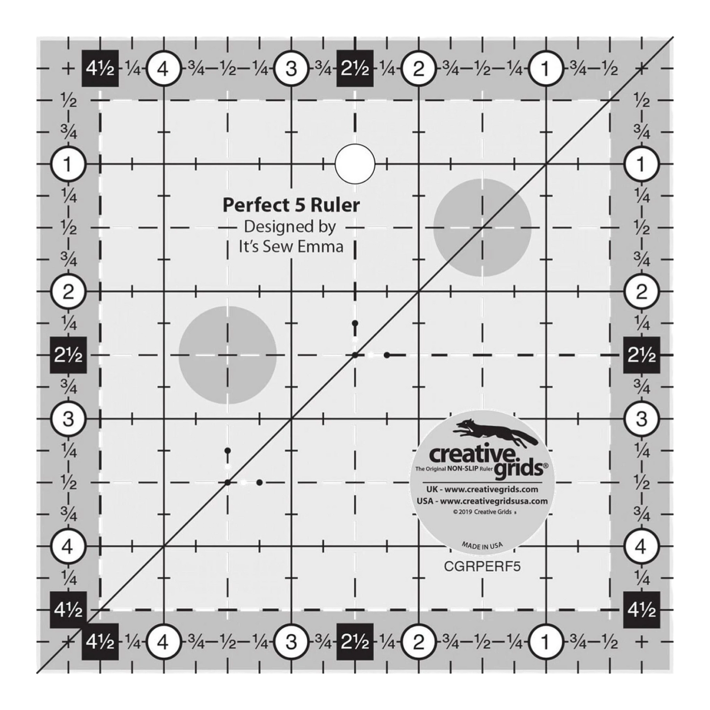 Perfect 5 Ruler - CGRPERF5 for precise cutting, marking and patchwork