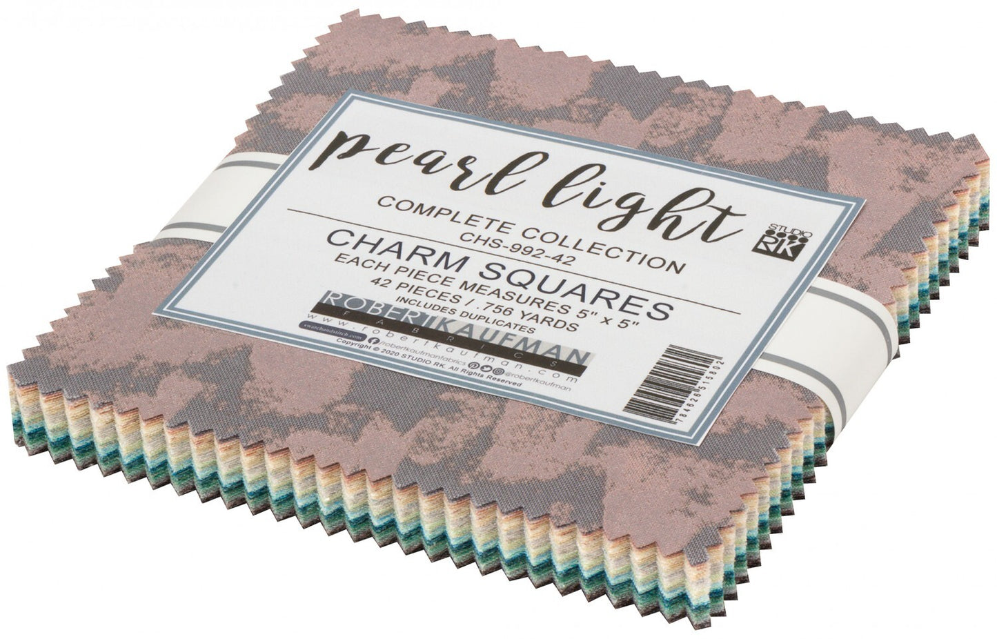 Pearl Light 127 mm Charm Pack - 42pc for patchwork, quilting and sewing