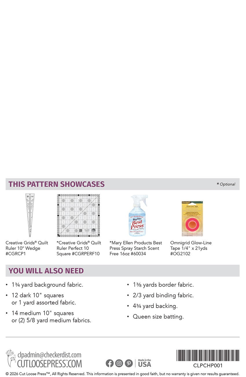 Square Dance Quilt Pattern by Cut Loose Press - back