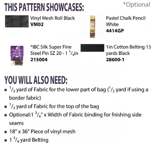Vinyl Mesh Market Bag Pattern for bag making, sewing and craft projects