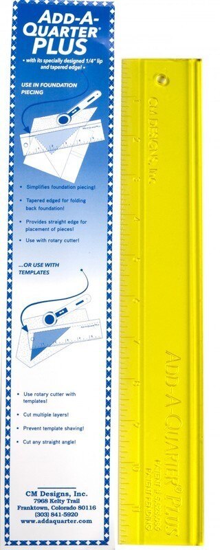Add-A-Quarter Ruler 12in Plus for precise cutting, marking and patchwork