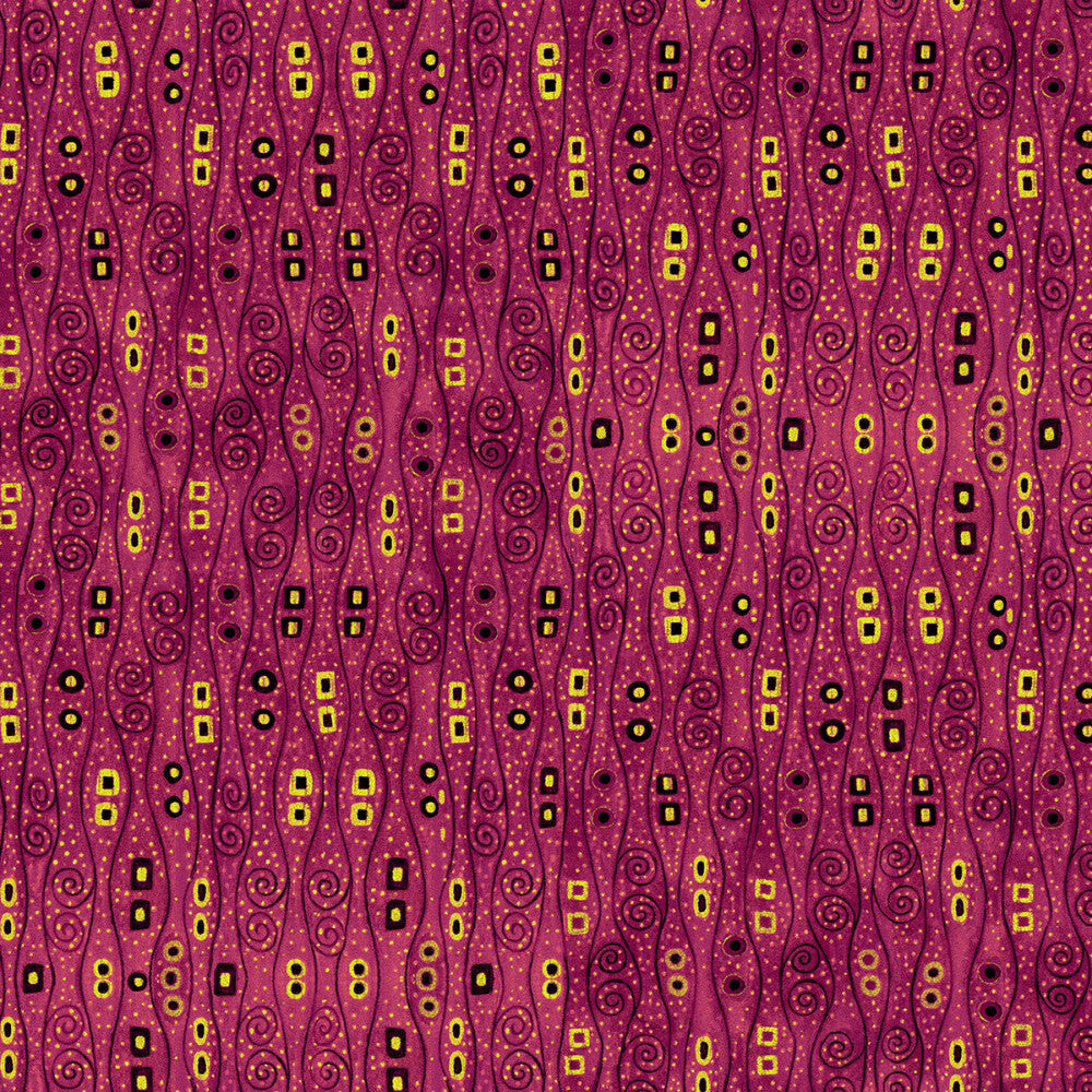 Gilded Plume - Burgundy Abstract Bejeweled Stripes W/metallic sewing and quilting product