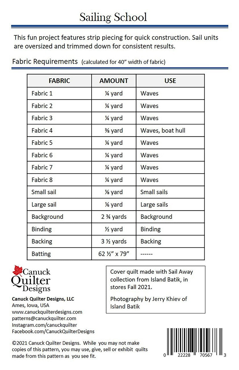 Sailing School Quilt Pattern , quilting and craft projects