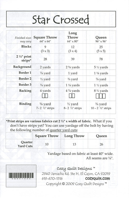 Star Crossed Quilt Pattern , quilting and craft projects