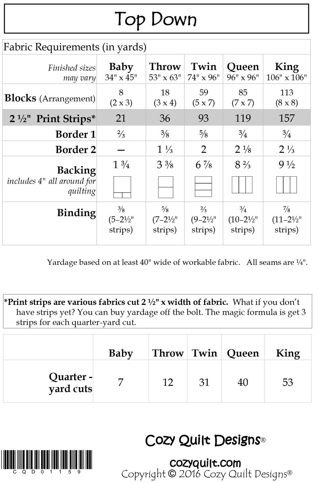 Top Down Quilt Pattern , quilting and craft projects