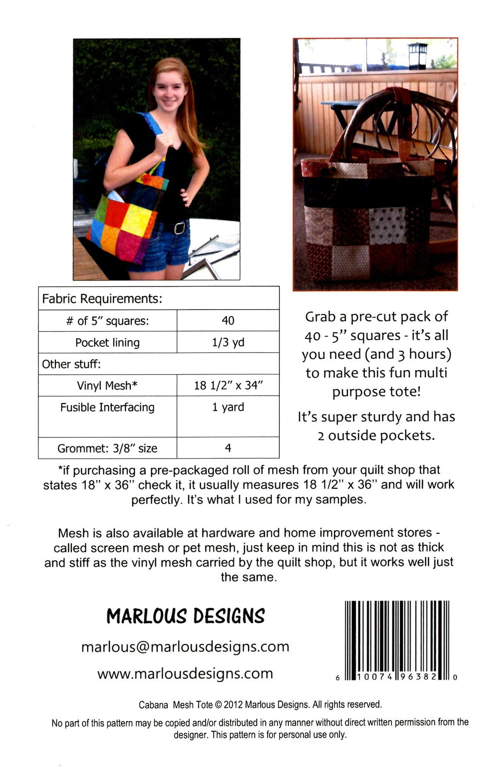 Cabana Mesh Tote Pattern
