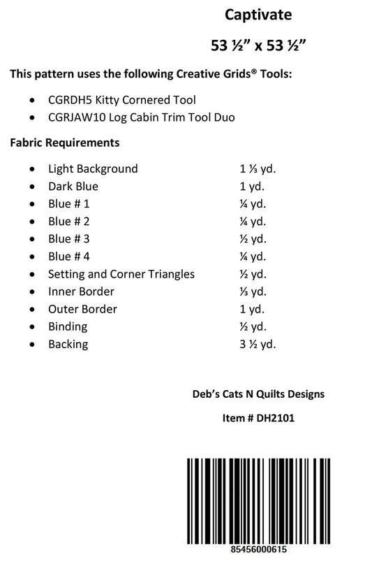 Captivate Quilt Pattern - Deb's Cats and Quilts , quilting and craft projects