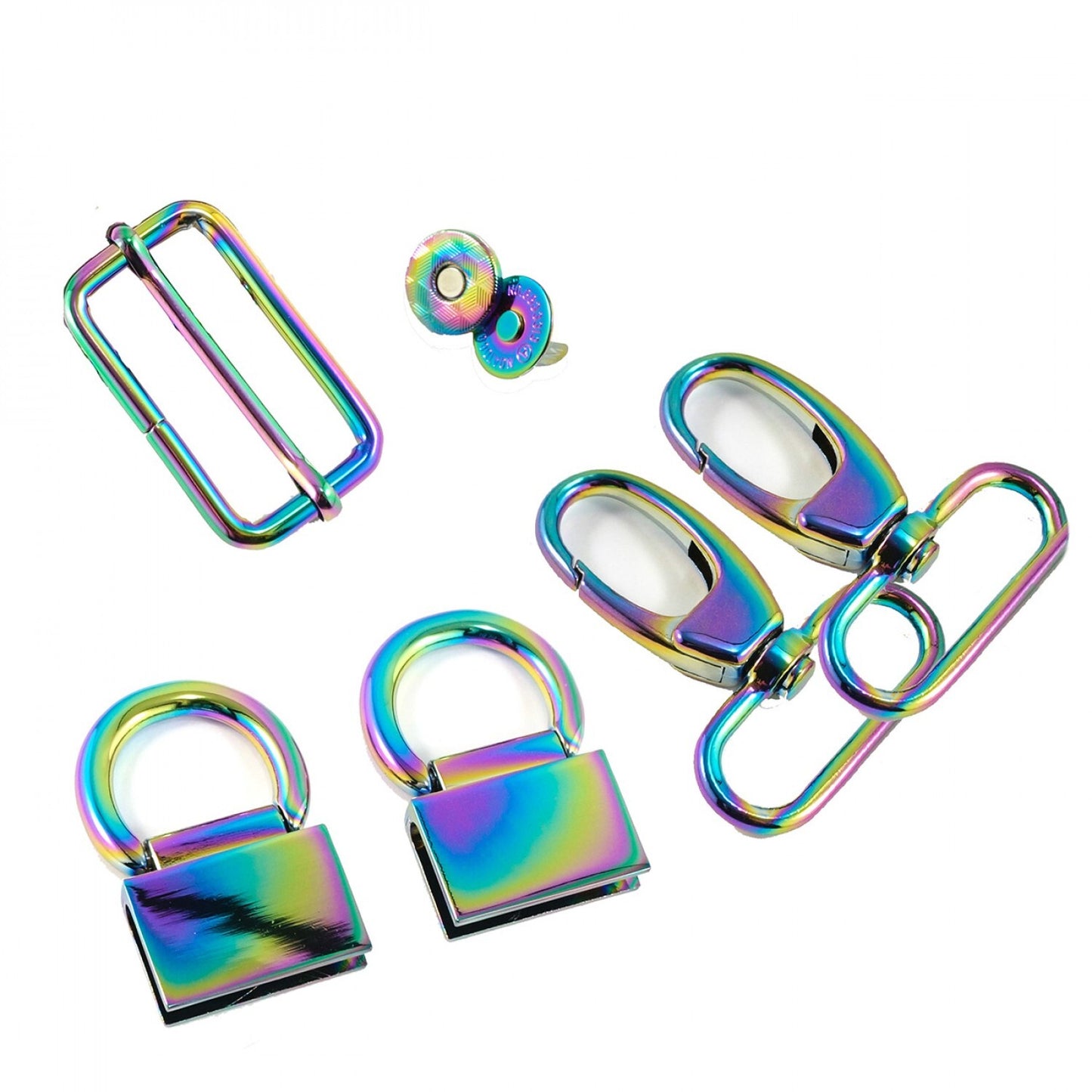 Emmaline - Double Flip Shoulder Bag Hardware Kit Iridescent Rainbow