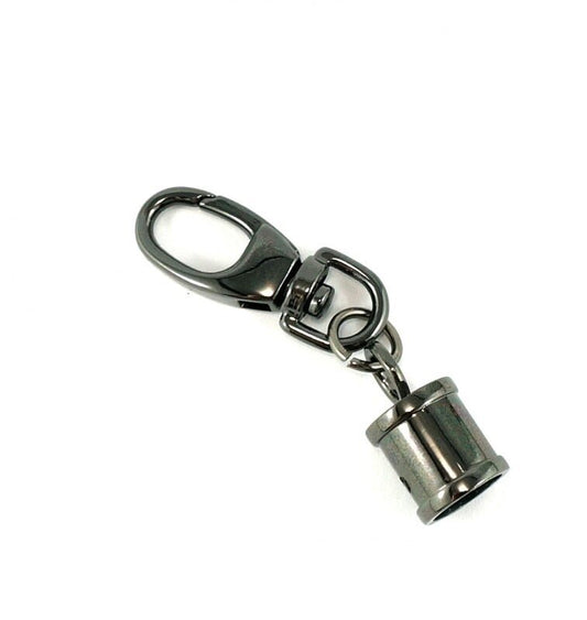 Emmaline Hanging Tassel Cap Gunmetal Zip Pull for Bag Bling for bag making and sewing projects