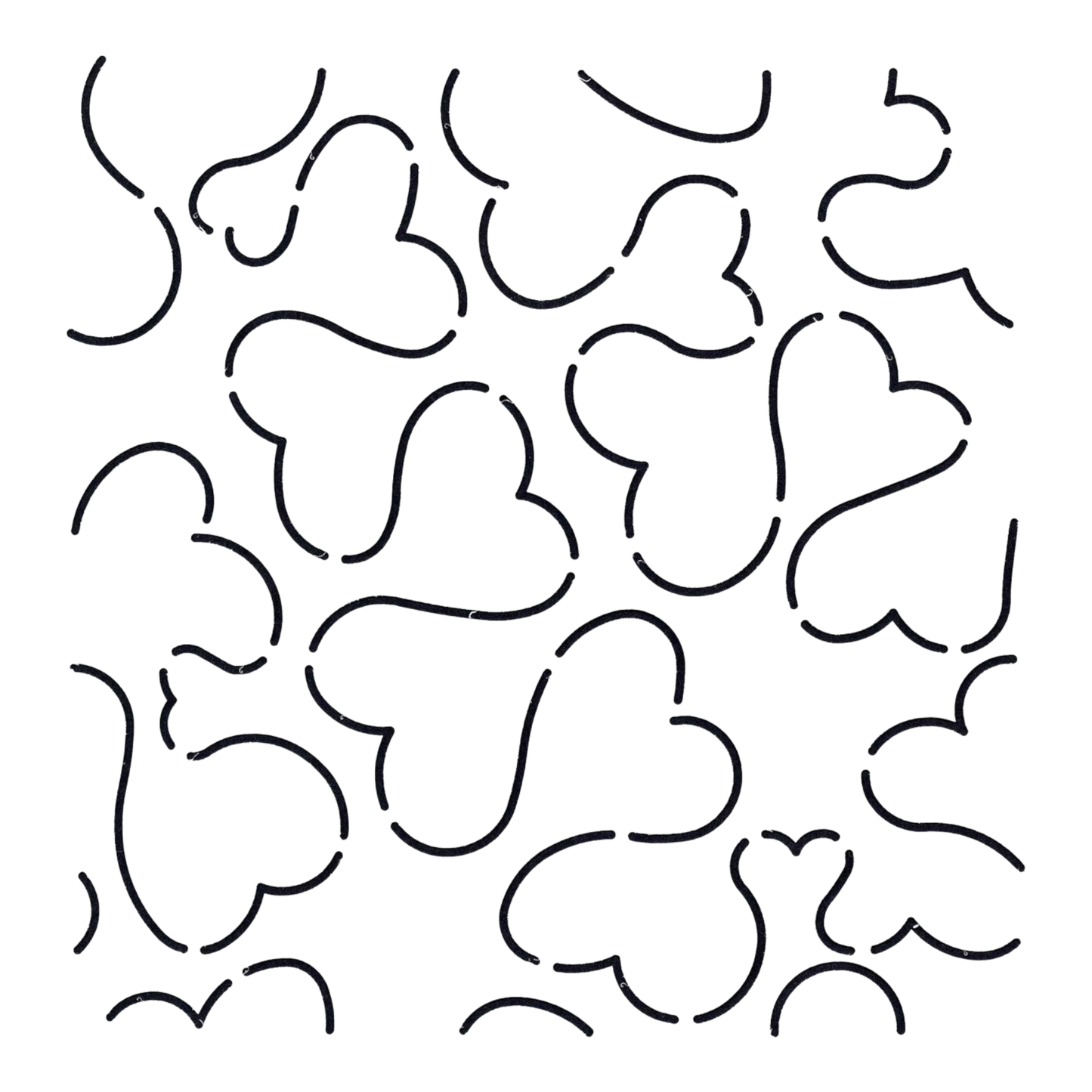 Quilt Stencil Heart Stipple for precise cutting, marking and patchwork