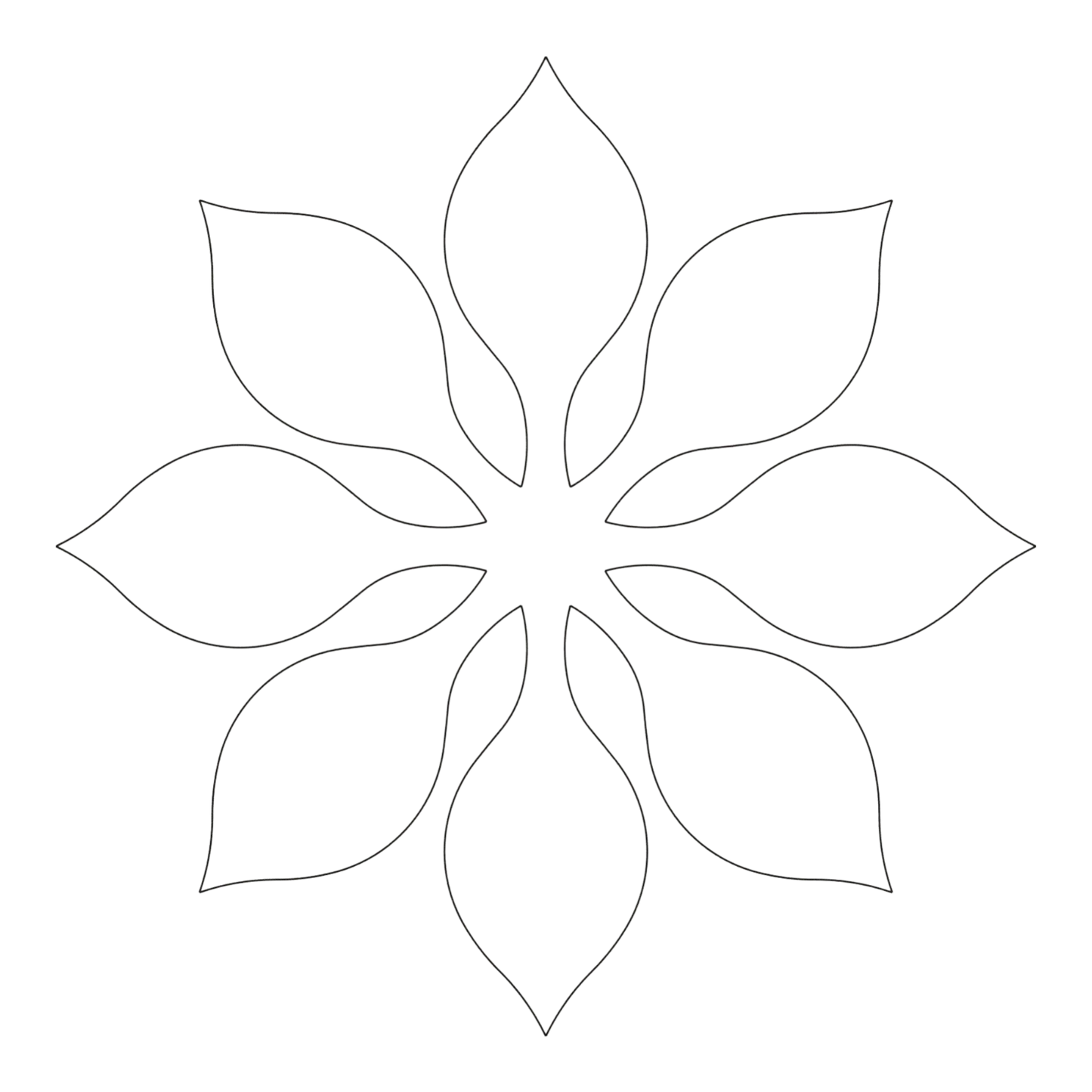 Stencil - Camellia Petals for precise cutting, marking and patchwork