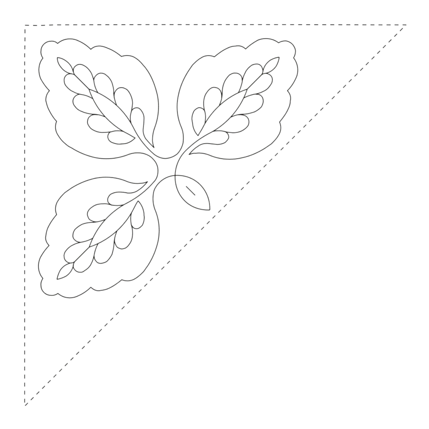 Quilt Stencil Pomegranate Setting Triangle 254 mm x 381 mm for precise cutting, marking and patchwork