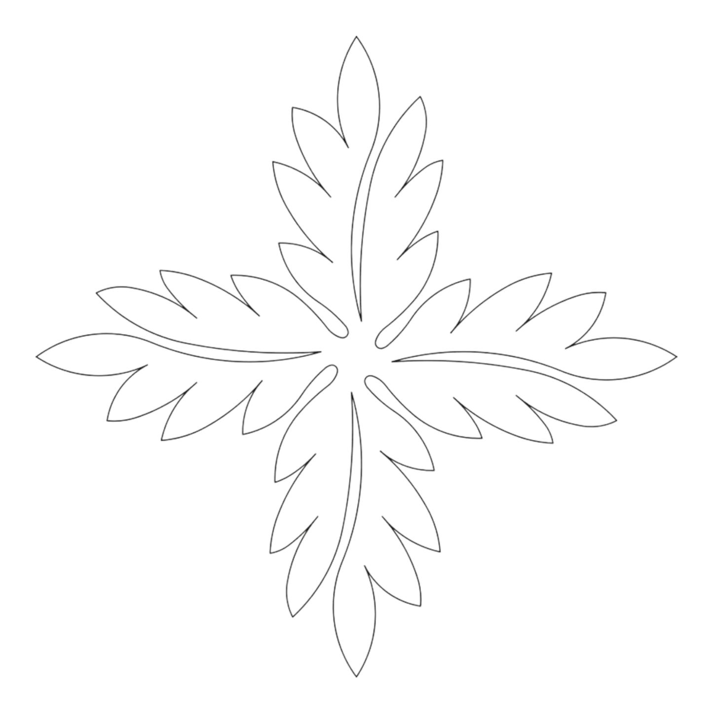 Quilt Stencil Fern Medallion 241 mm for precise cutting, marking and patchwork