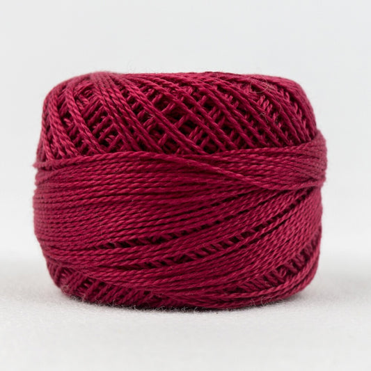 Eleganza 8wt Solid Perle Cotton Ball - CHRISTMAS RED for embroidery, stitching and decorative needlework