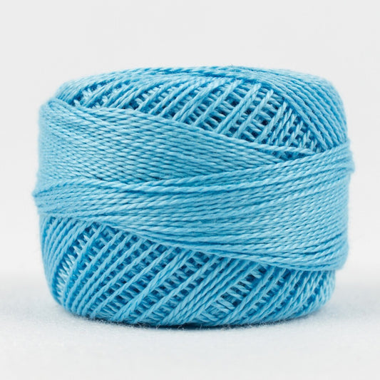 Eleganza 8wt Solid Perle Cotton Ball - MAYA BLUE for embroidery, stitching and decorative needlework