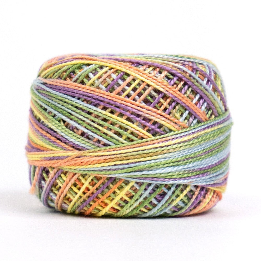 Eleganza 8wt Variegated Perle Cotton Ball - TROPICAL GARDEN for embroidery, stitching and decorative needlework