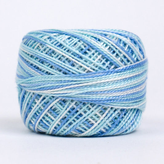 Eleganza 8wt Variegated Perle Cotton Ball - GLACIER for embroidery, stitching and decorative needlework