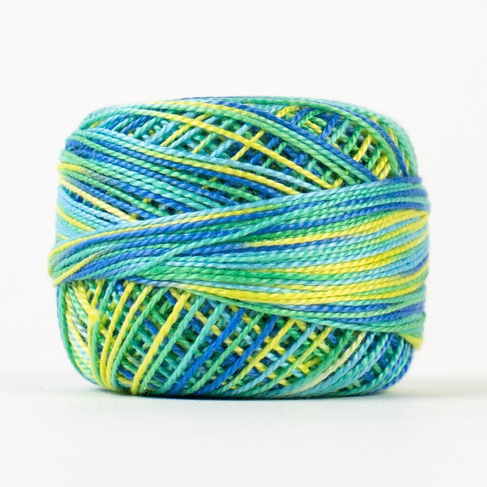 Eleganza 8wt Variegated Perle Cotton Ball - SEASIDE CABANA for embroidery, stitching and decorative needlework