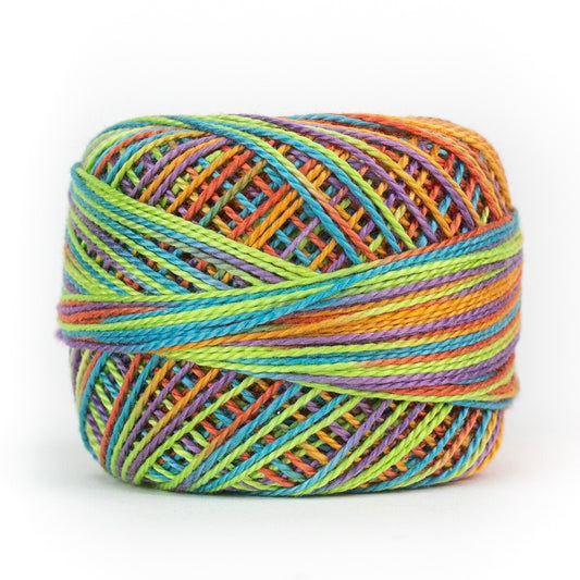 Eleganza 8wt Variegated Perle Cotton Ball - FRUITY CEREAL for embroidery, stitching and decorative needlework