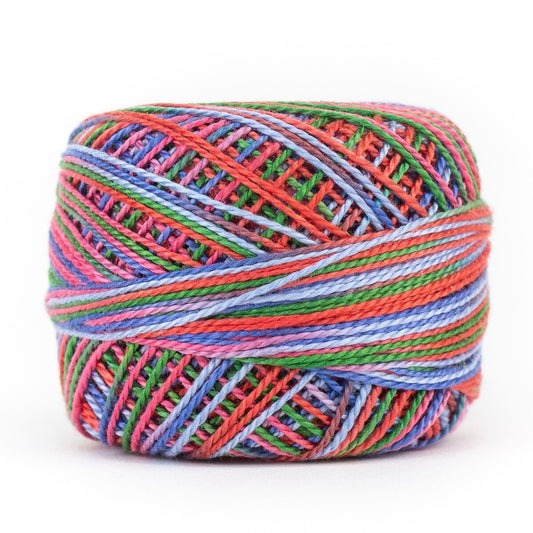 Eleganza 8wt Variegated Perle Cotton Ball - SUGAR RUSH for embroidery, stitching and decorative needlework