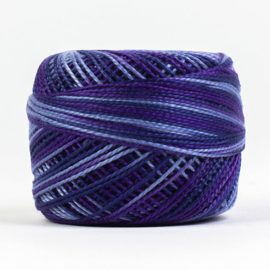 Eleganza 8wt Variegated Perle Cotton Ball - PURPLE HAZE for embroidery, stitching and decorative needlework