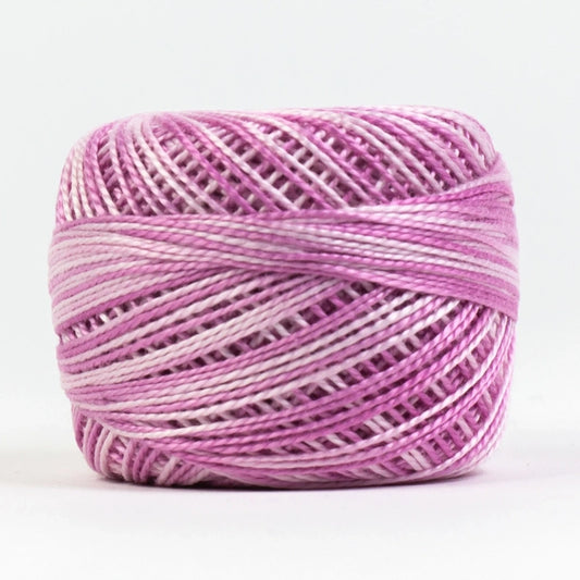 Eleganza 8wt Variegated Perle Cotton Ball - Dawn Pink for embroidery, stitching and decorative needlework