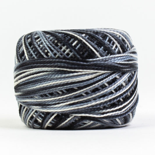 Eleganza 8wt Variegated Perle Cotton Ball-OVERCAST for embroidery, stitching and decorative needlework