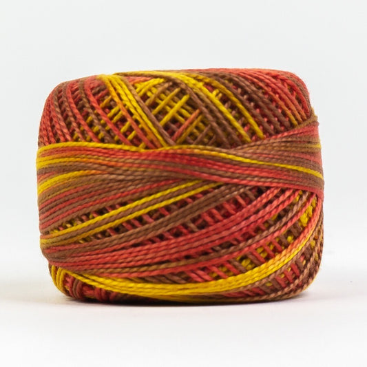 Eleganza 8wt Variegated Perle Cotton Ball-SUNBURNT for embroidery, stitching and decorative needlework