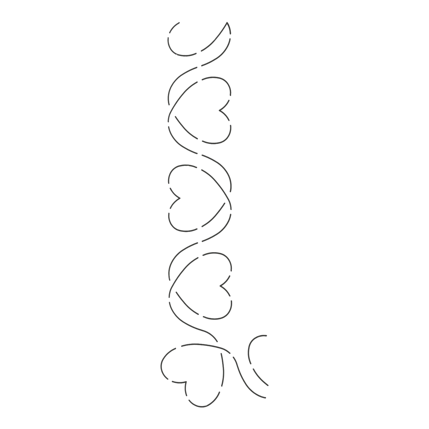 Quilt Stencil Scrolling Hearts Border 64 mm for precise cutting, marking and patchwork