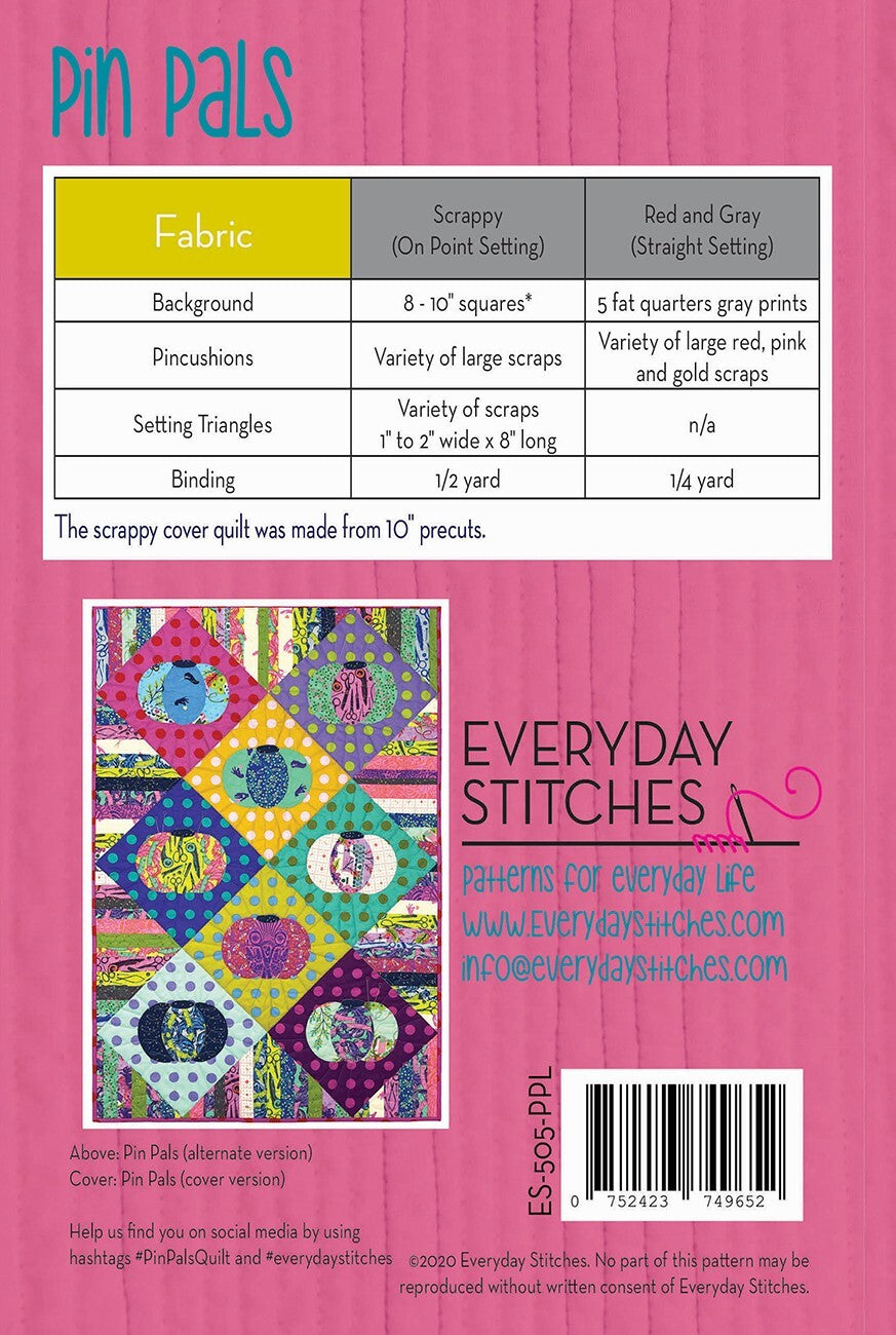 Pin Pals Quilt Pattern , quilting and needlework
