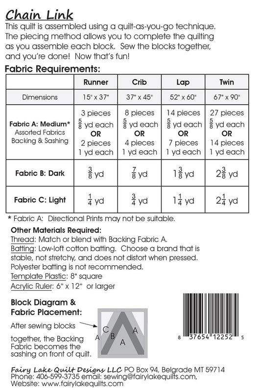 Fun & Done! Quilting Pattern - CHAIN LINK , quilting and craft projects