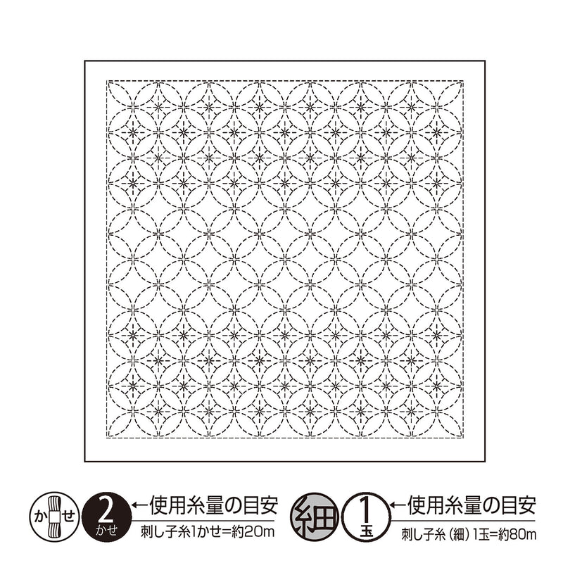 Hana Fukin Sashiko Sampler - Shippoutsunagi , piecing and stitching