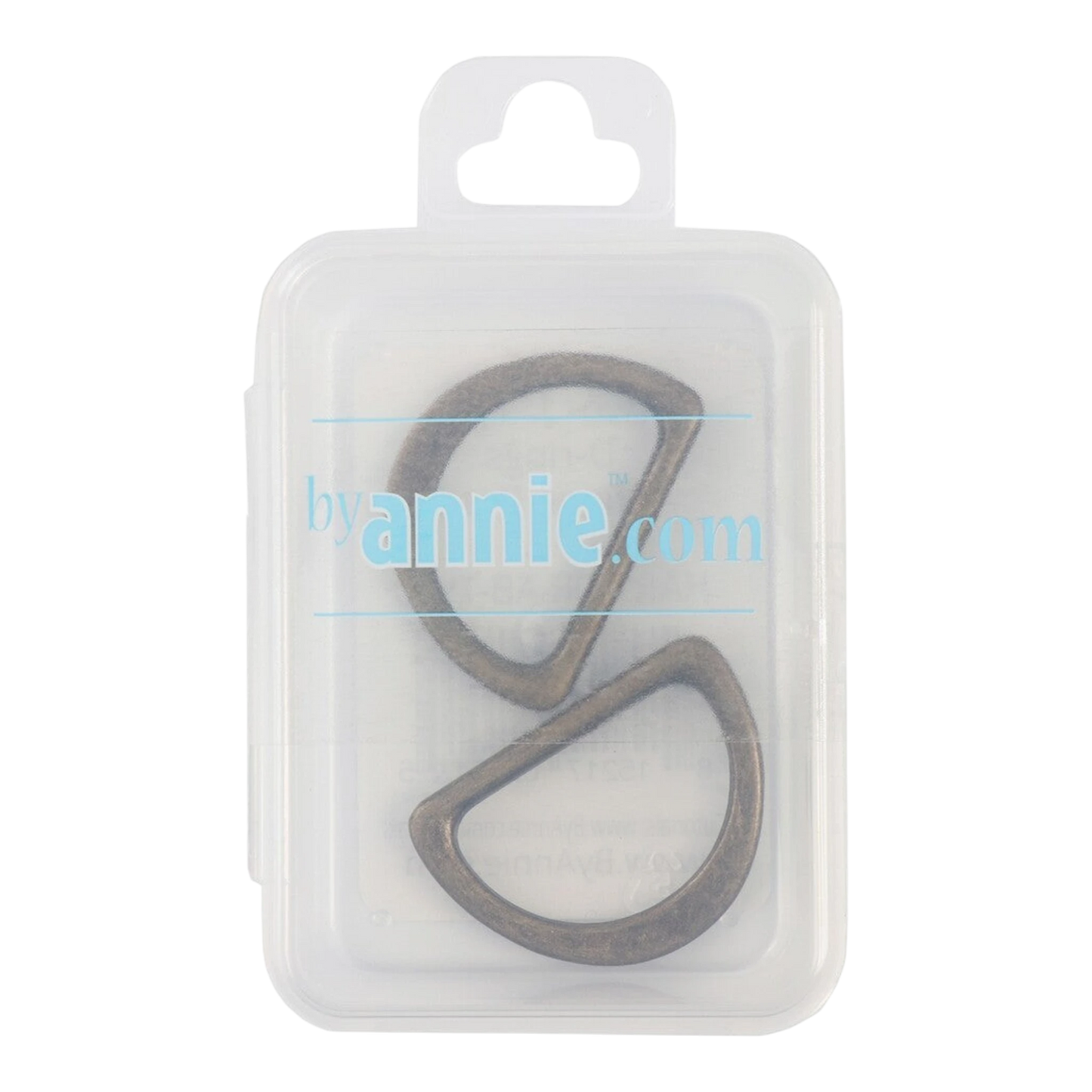 D Ring Flat 25 mm Antique Brass Set of Two - 25 mm