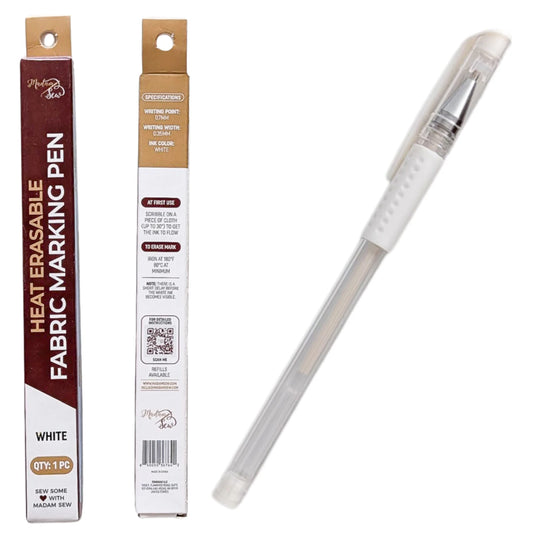 Heat Erasable Fabric Marking Gel Pens White 4pk