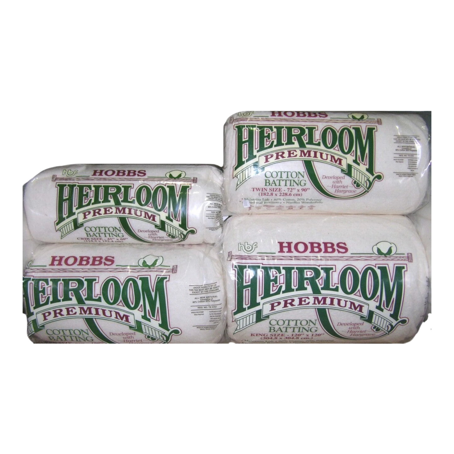 Heirloom Premium Cotton Blend Batting - QUEEN SIZE for patchwork, quilting and sewing