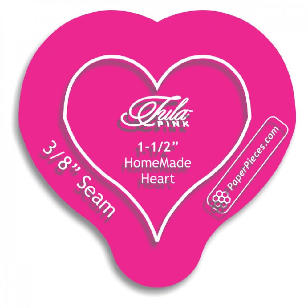 HomeMade Heart Template - Tula Pink for precise cutting, marking and patchwork