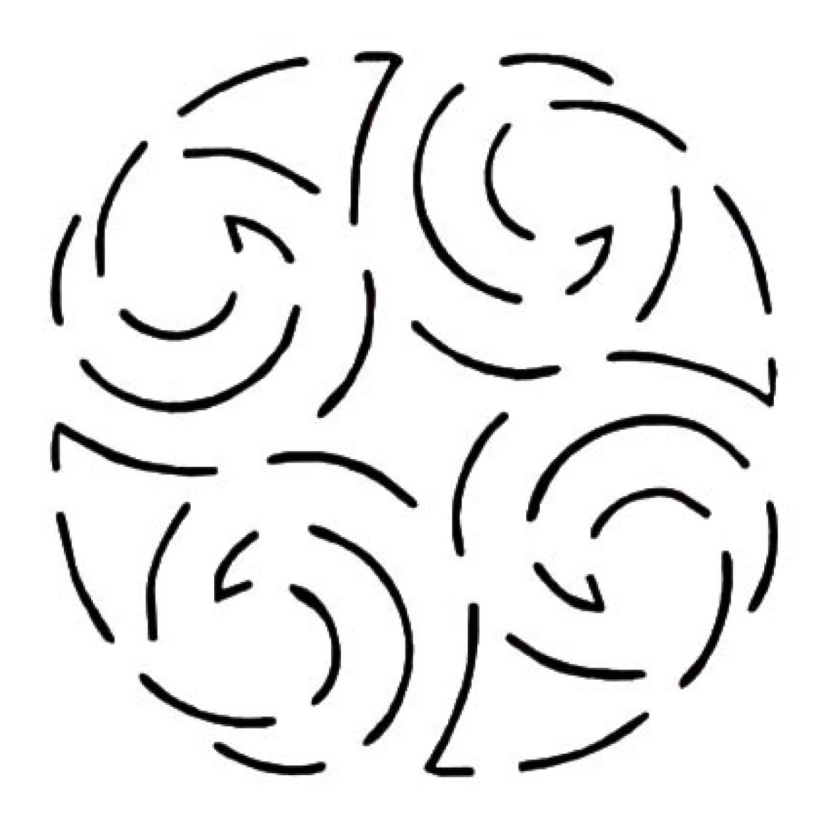 Everything Fabric North Sea 4-inch reusable Mylar quilting stencil featuring a swirling wave design for fabric marking.