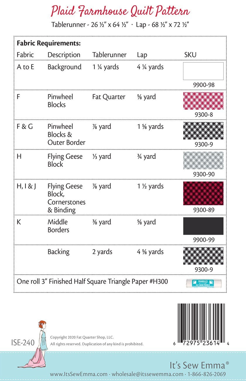 Plaid Farmhouse Quilt Pattern - It's Sew Emma , quilting and craft projects