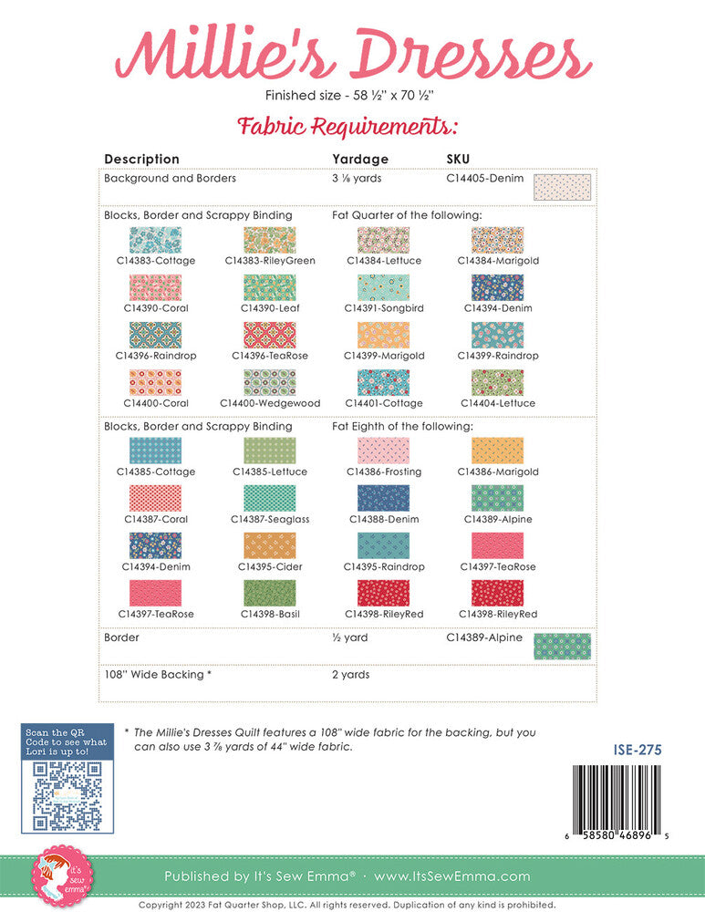 Millie's Dresses Quilt Pattern , quilting and craft projects